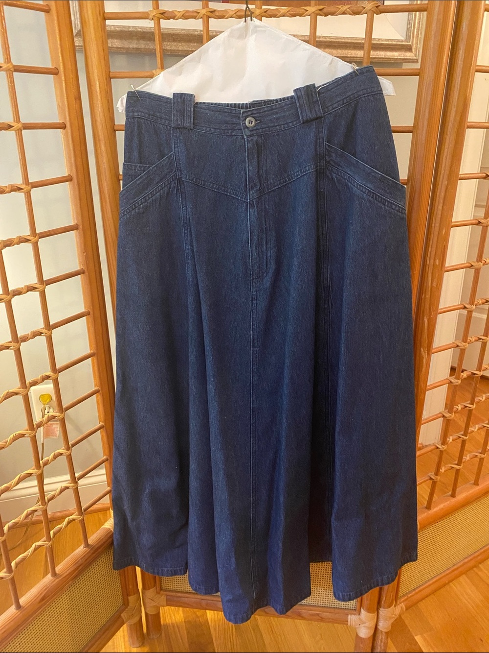 Chaus Dark Blue A-Line Denim Skirt